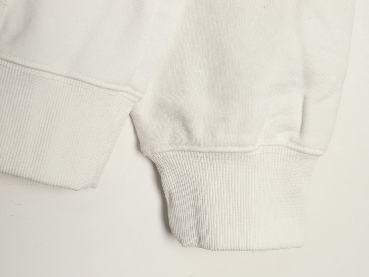 Louis Vuitton 25FW Denim Appliqué Embroidered Distressed Off-White Hoodie