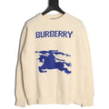 Burberry Oversized Equestrian Knight Jacquard Cream Cashmere Sweater