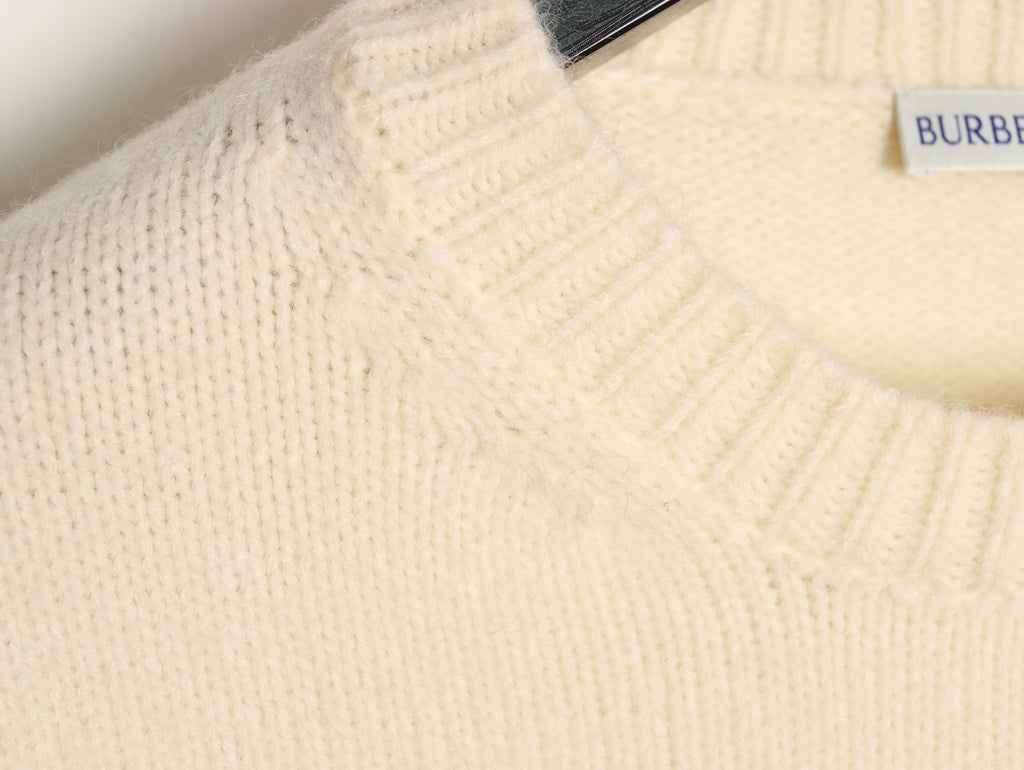 Burberry Oversized Equestrian Knight Jacquard Cream Cashmere Sweater
