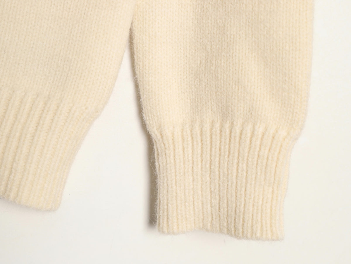 Burberry Oversized Equestrian Knight Jacquard Cream Cashmere Sweater