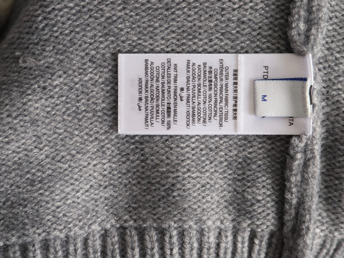 Burberry Oversized Equestrian Knight Jacquard Gray Cashmere Sweater