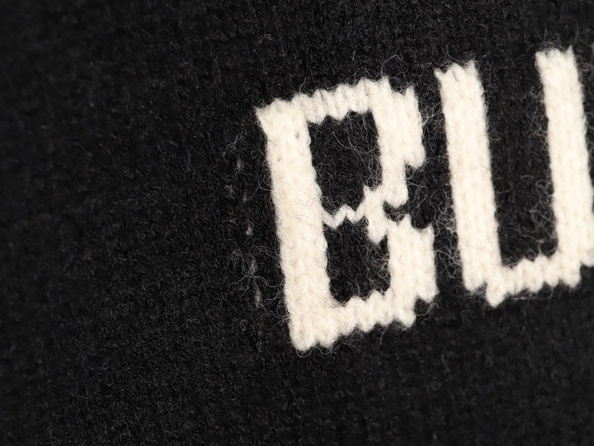 Burberry Oversized Equestrian Knight Jacquard Black Cashmere Sweater
