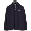 Miu Miu Classic Embroidered Logo Navy Long-Sleeve Polo Shirt