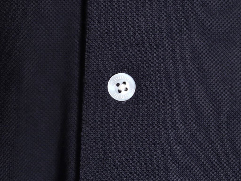Miu Miu Classic Embroidered Logo Navy Long-Sleeve Polo Shirt