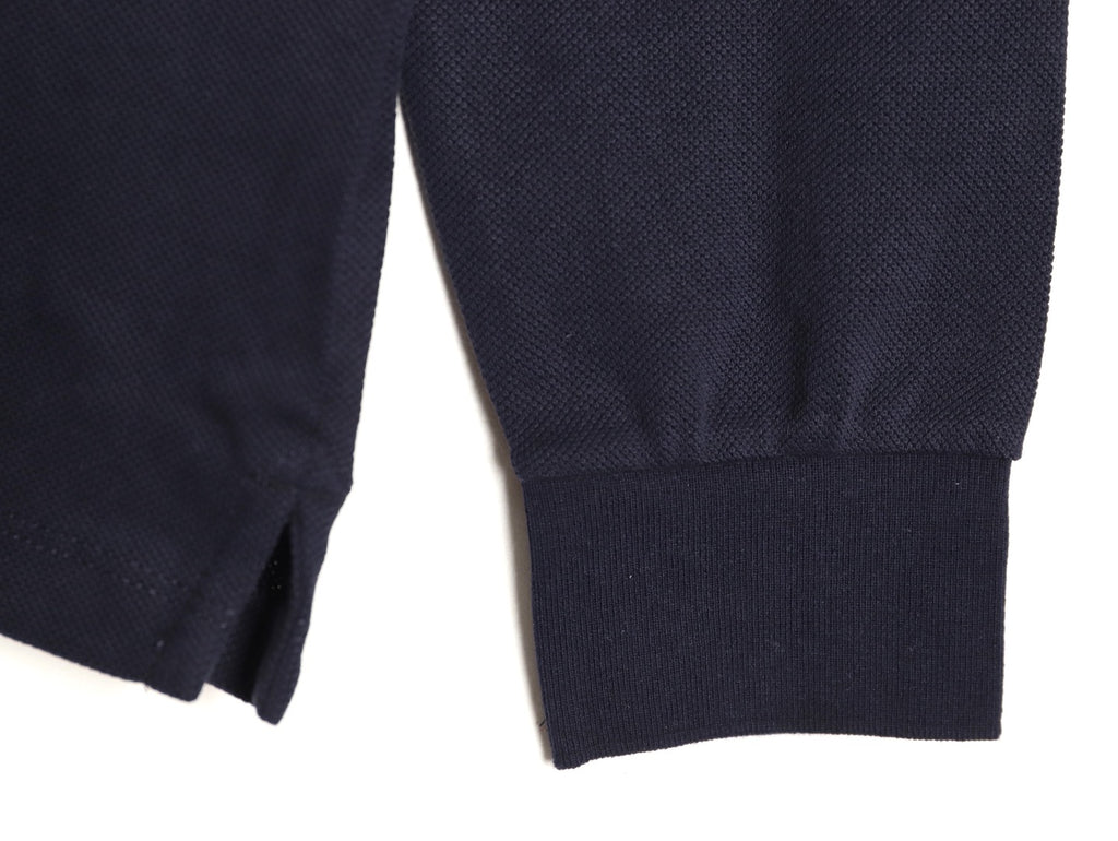 Miu Miu Classic Embroidered Logo Navy Long-Sleeve Polo Shirt