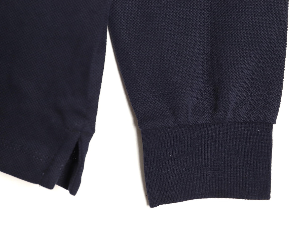 Miu Miu Classic Embroidered Logo Navy Long-Sleeve Polo Shirt