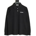 Miu Miu Classic Embroidered Logo Black Long-Sleeve Polo Shirt