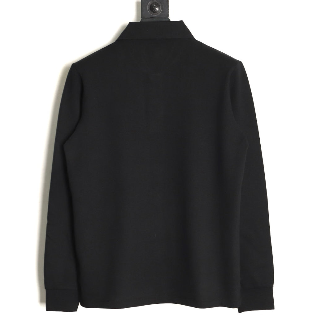 Miu Miu Classic Embroidered Logo Black Long-Sleeve Polo Shirt