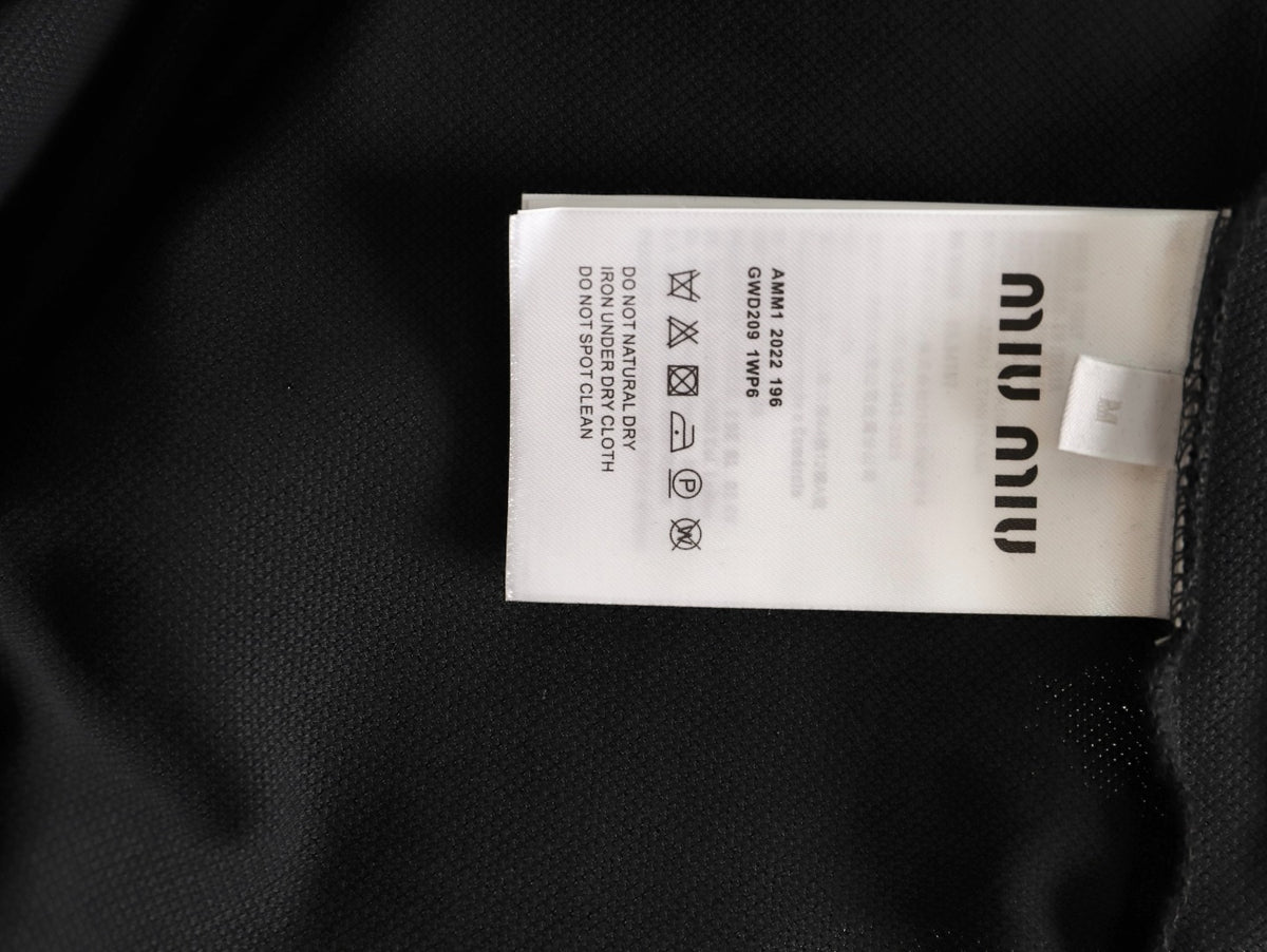 Miu Miu Classic Embroidered Logo Black Long-Sleeve Polo Shirt