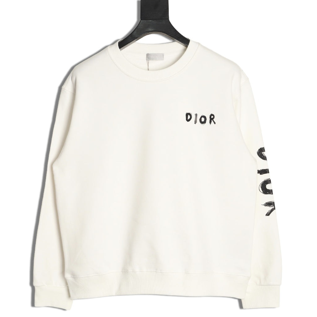 Dior 25FW Arm Lettering Ivory Crewneck Sweatshirt