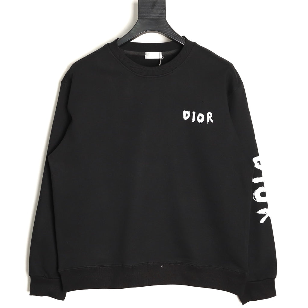 Dior 25FW Arm Lettering Black Crewneck Sweatshirt