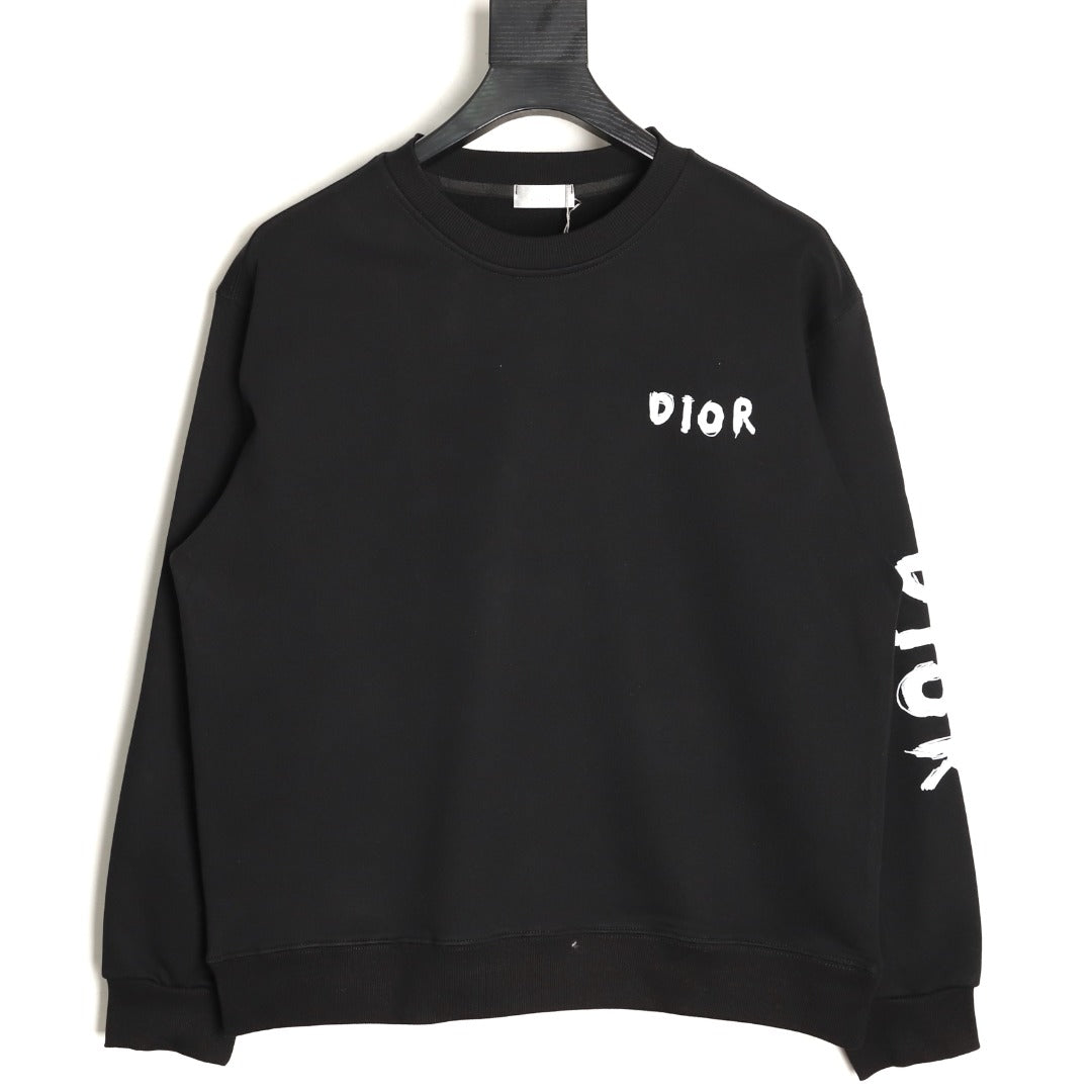 Dior 25FW Arm Lettering Black Crewneck Sweatshirt