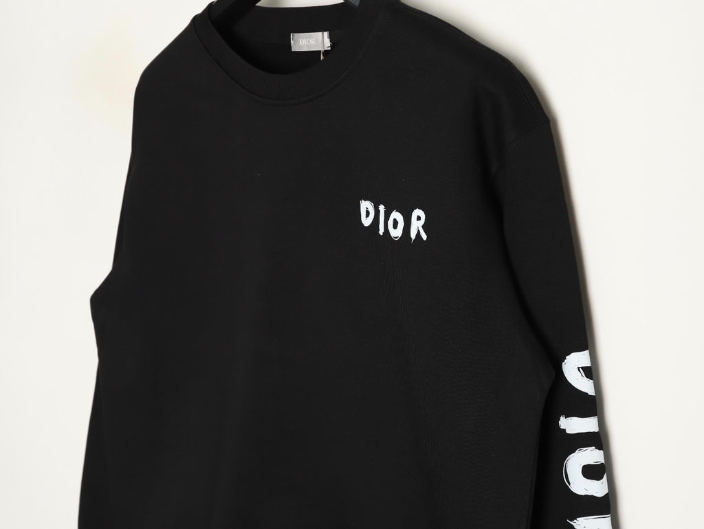 Dior 25FW Arm Lettering Black Crewneck Sweatshirt