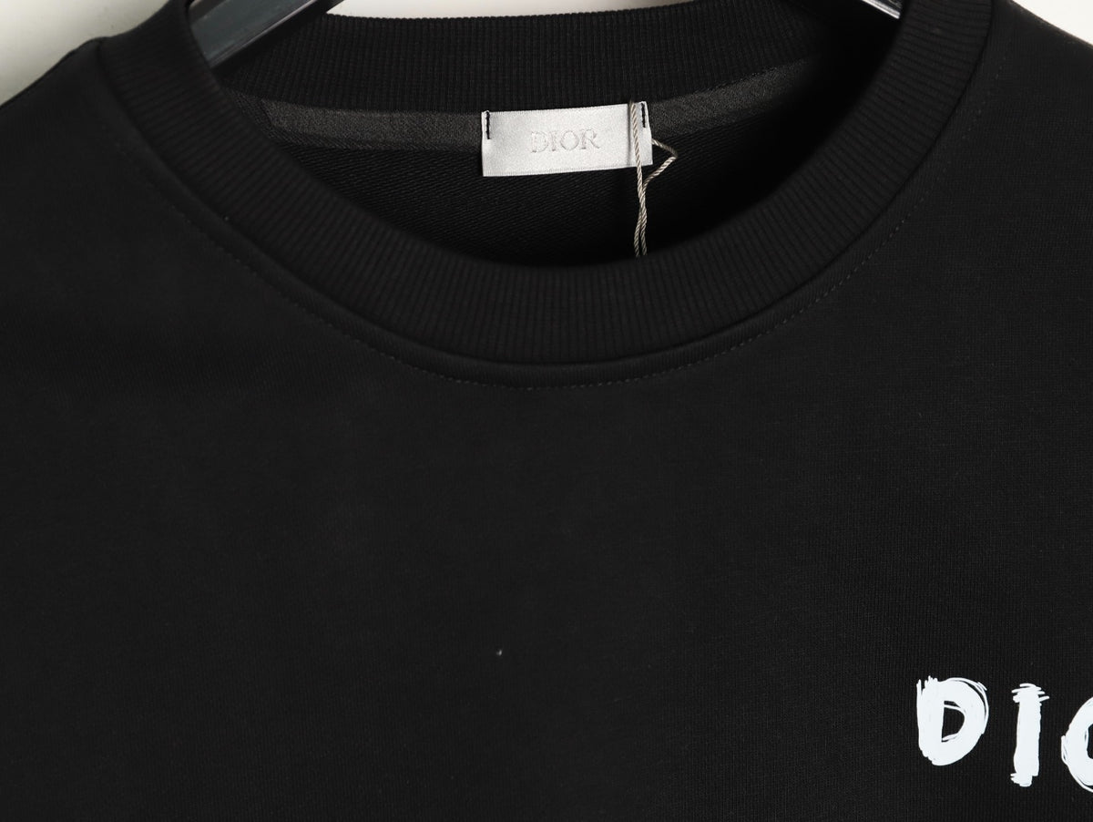 Dior 25FW Arm Lettering Black Crewneck Sweatshirt