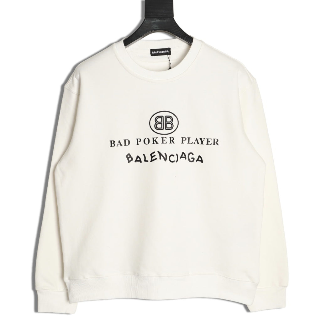 Balenciaga 25FW Bad Poker Player Ivory Crewneck Sweatshirt
