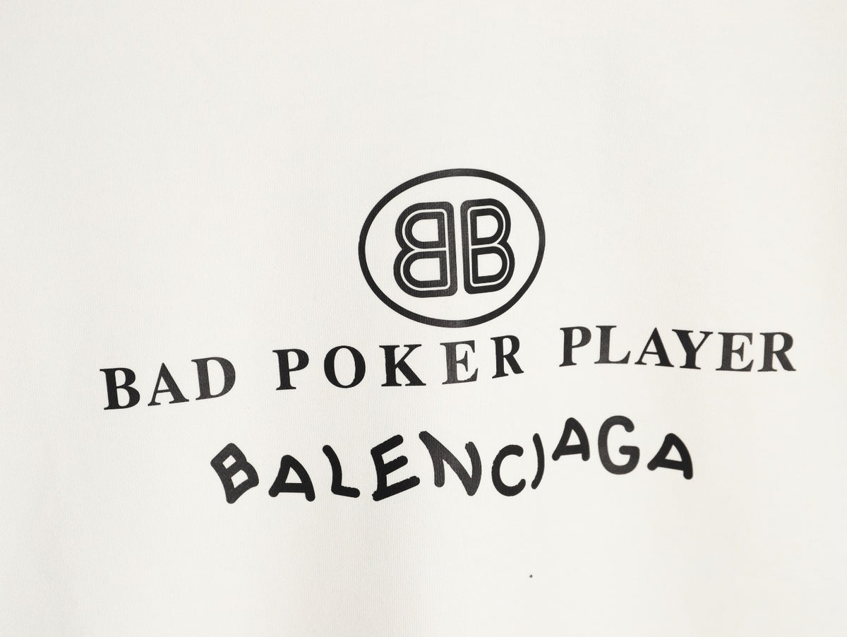 Balenciaga 25FW Bad Poker Player Ivory Crewneck Sweatshirt