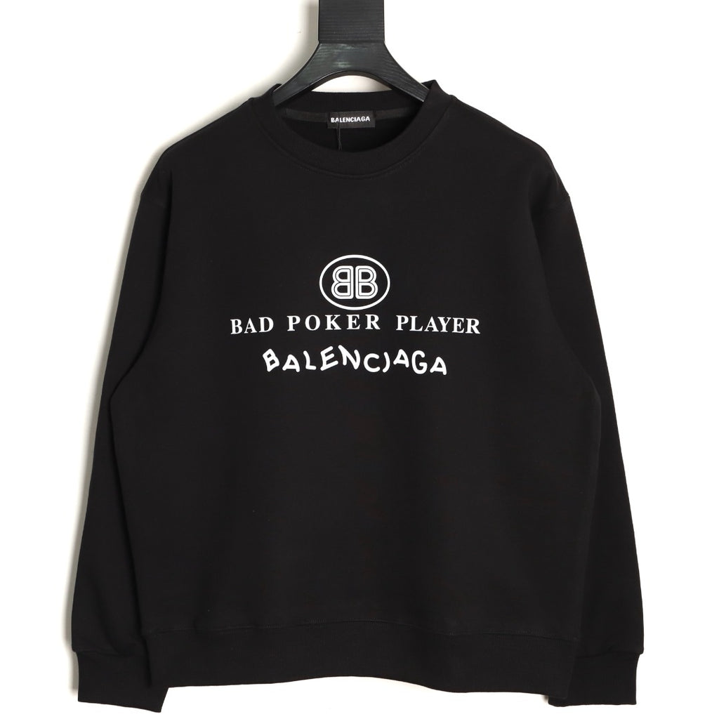Balenciaga 25FW Bad Poker Player Black Crewneck Sweatshirt