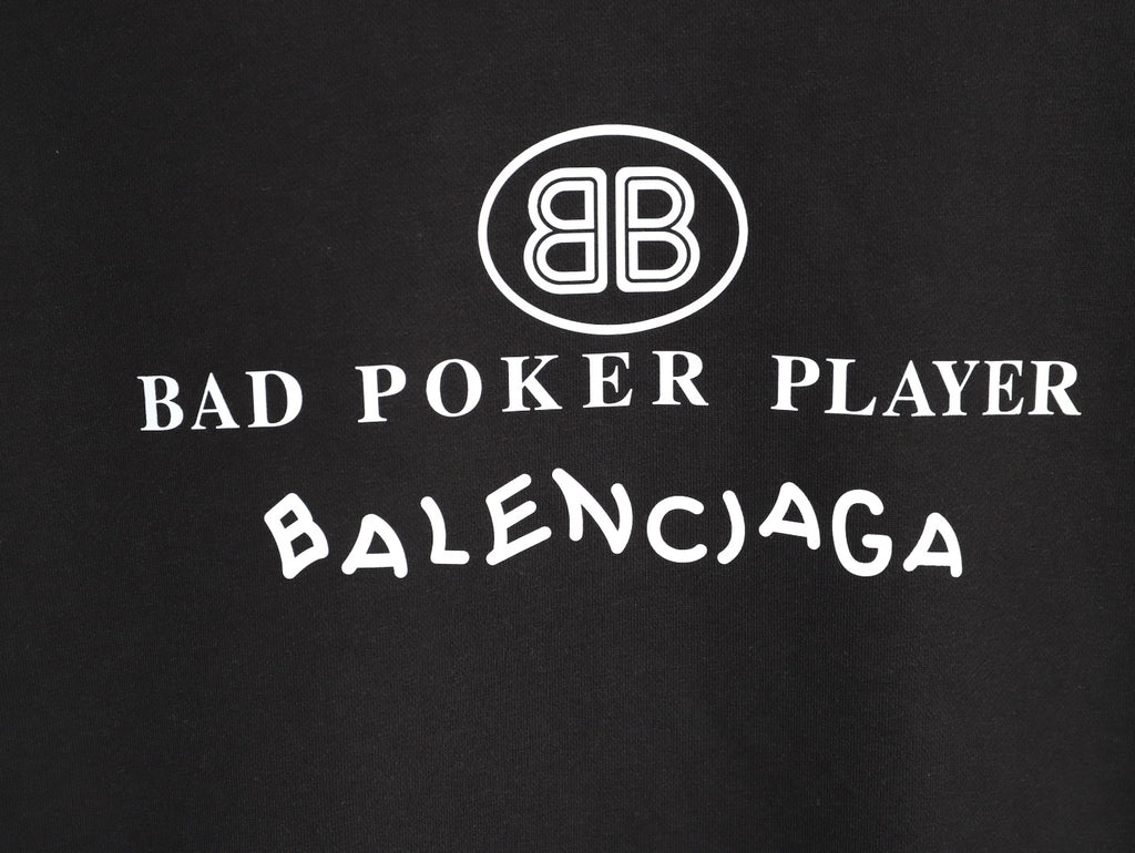 Balenciaga 25FW Bad Poker Player Black Crewneck Sweatshirt