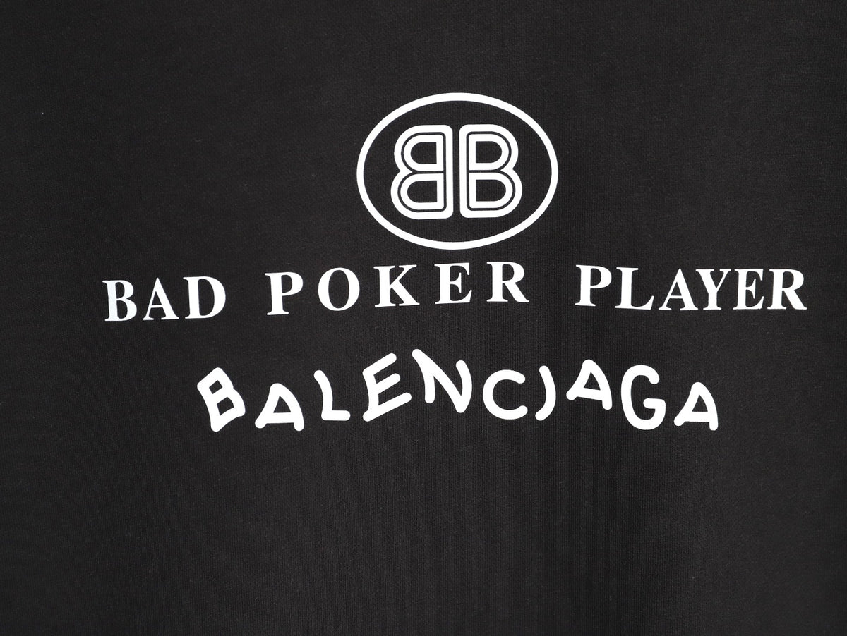 Balenciaga 25FW Bad Poker Player Black Crewneck Sweatshirt