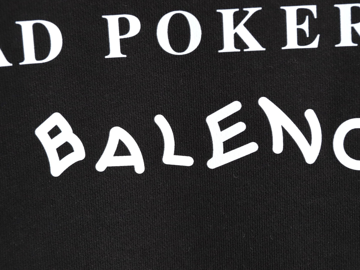 Balenciaga 25FW Bad Poker Player Black Crewneck Sweatshirt