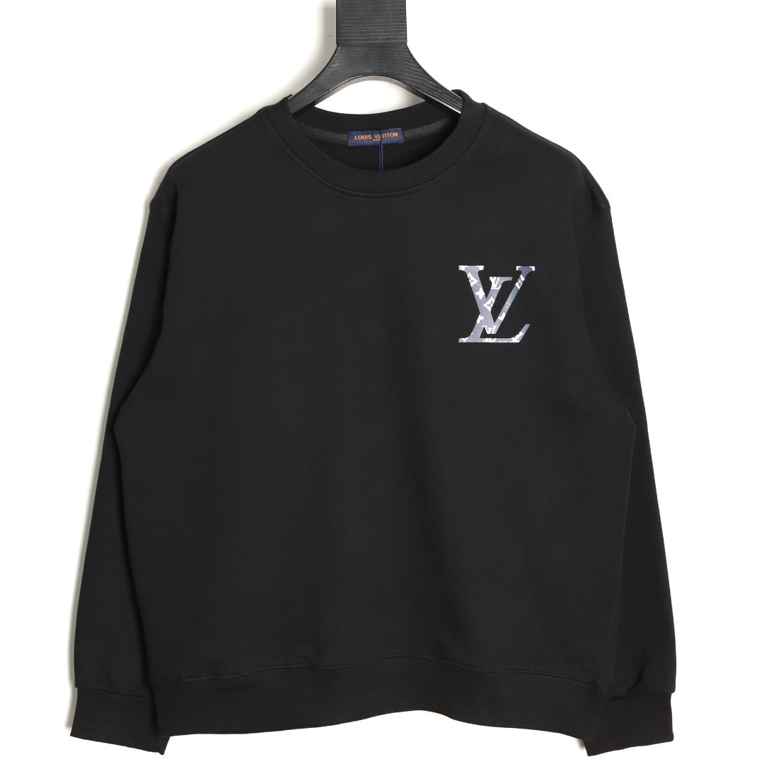 Louis Vuitton 25FW Small LV Monogram Flower Black Crewneck Sweatshirt