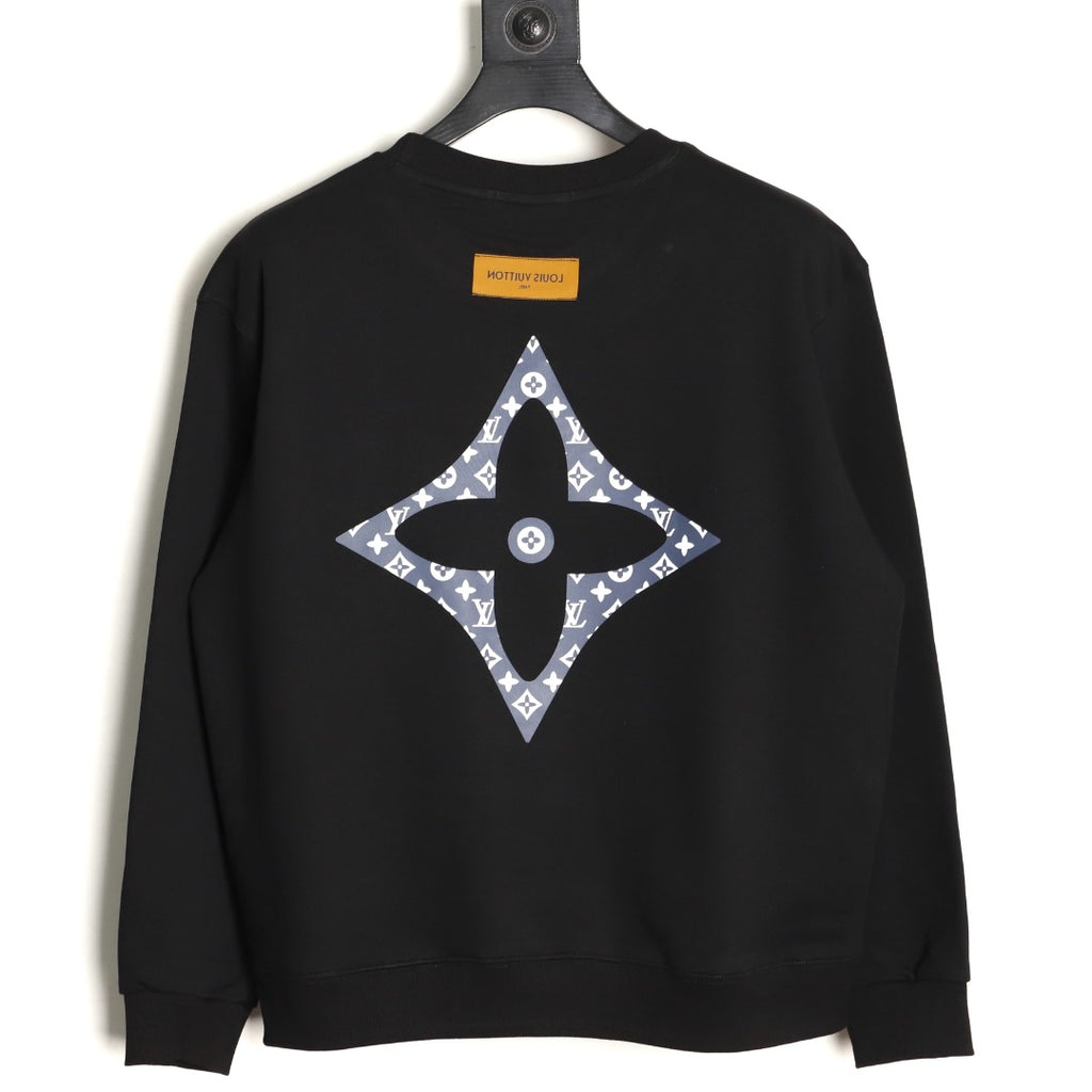 Louis Vuitton 25FW Small LV Monogram Flower Black Crewneck Sweatshirt