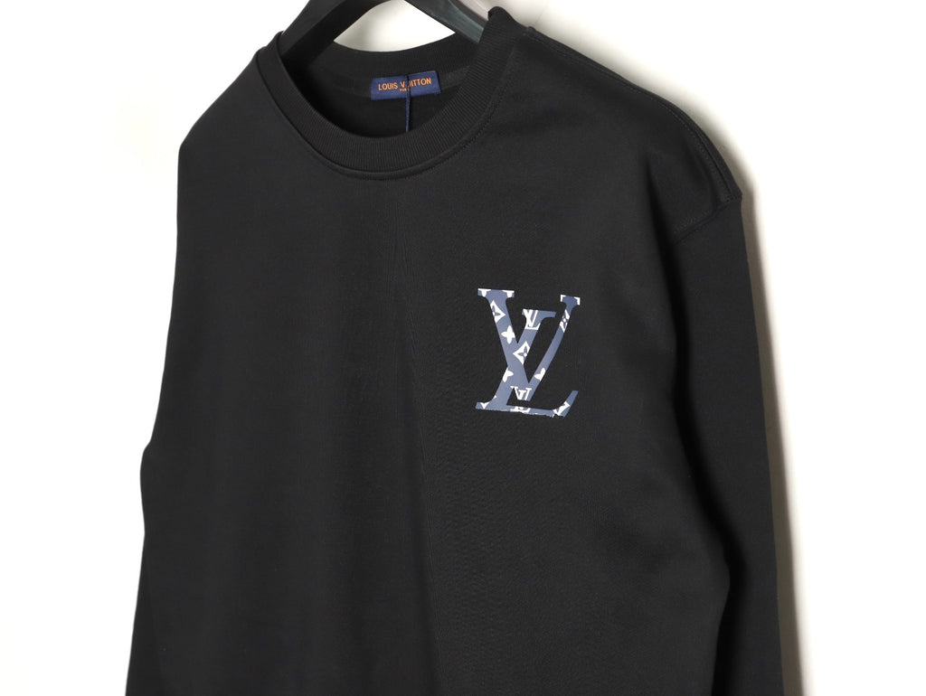 Louis Vuitton 25FW Small LV Monogram Flower Black Crewneck Sweatshirt