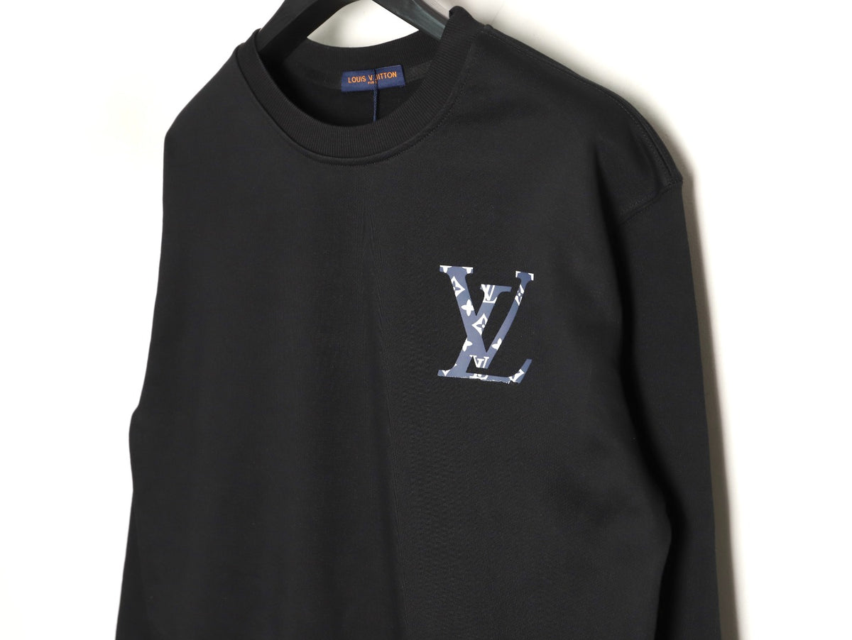 Louis Vuitton 25FW Small LV Monogram Flower Black Crewneck Sweatshirt