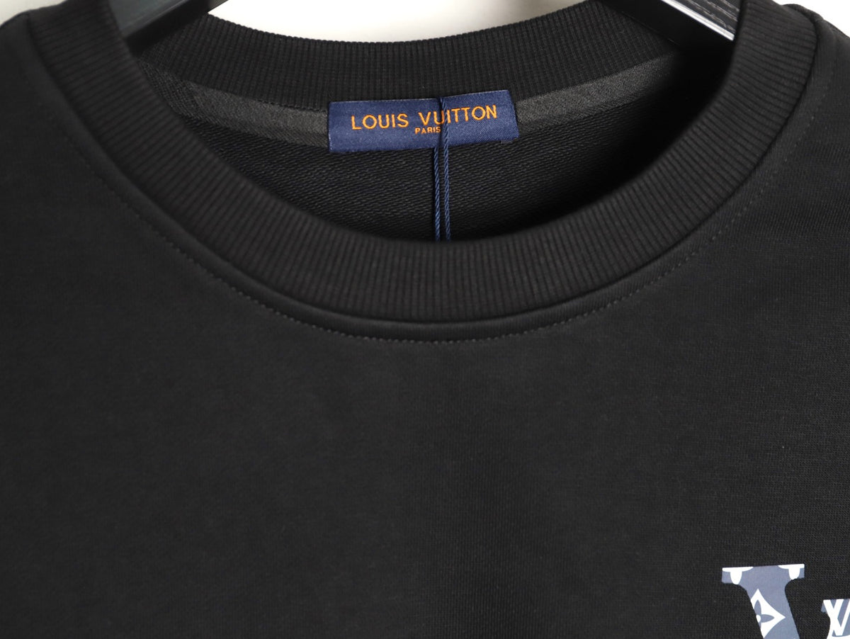 Louis Vuitton 25FW Small LV Monogram Flower Black Crewneck Sweatshirt