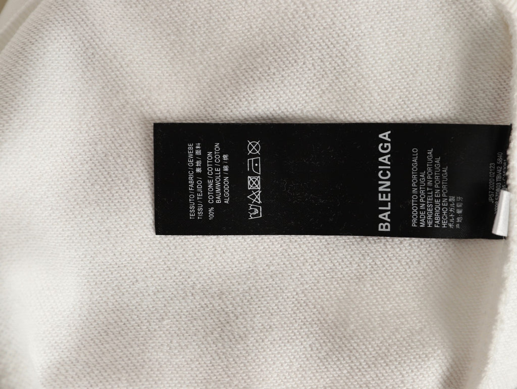 Balenciaga 25FW Color Brushstroke Logo Ivory Crewneck Sweatshirt
