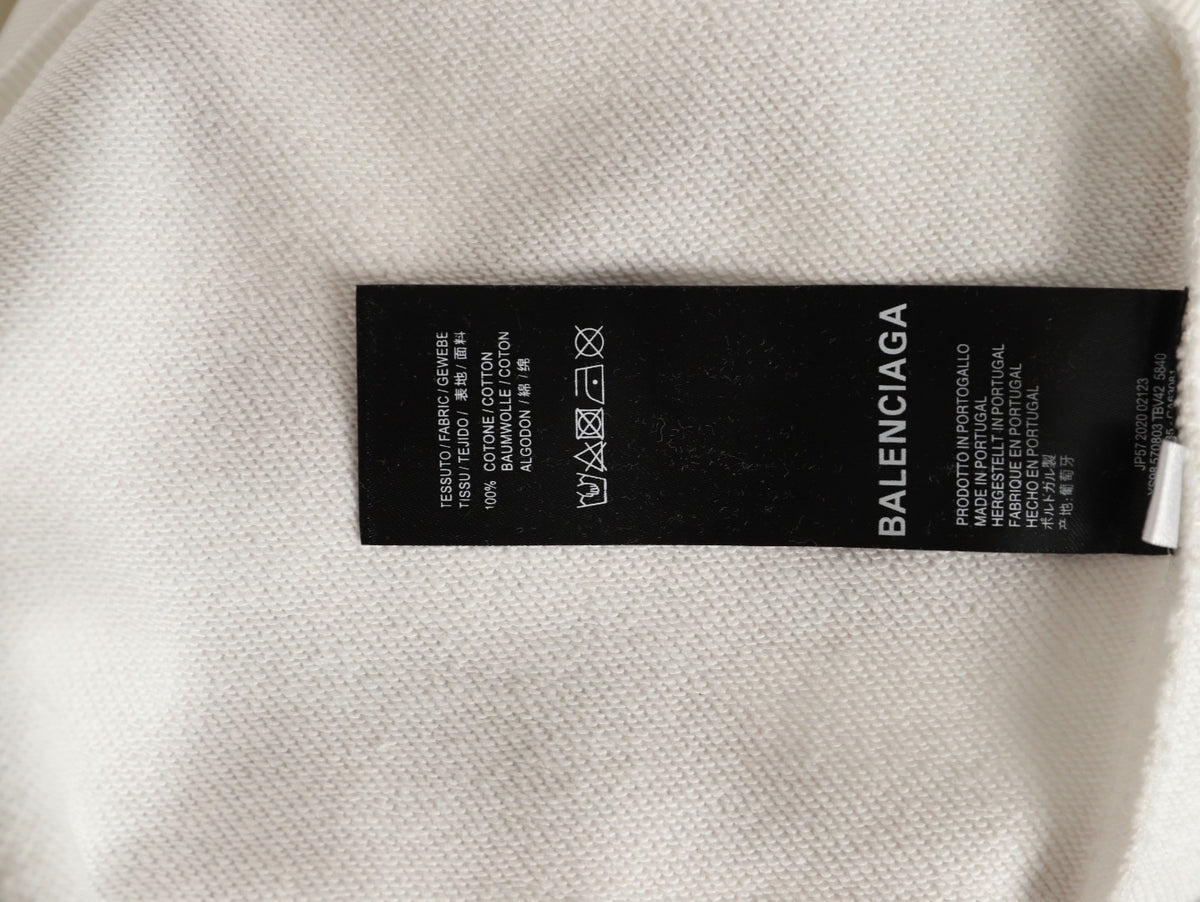 Balenciaga 25FW Color Brushstroke Logo Ivory Crewneck Sweatshirt