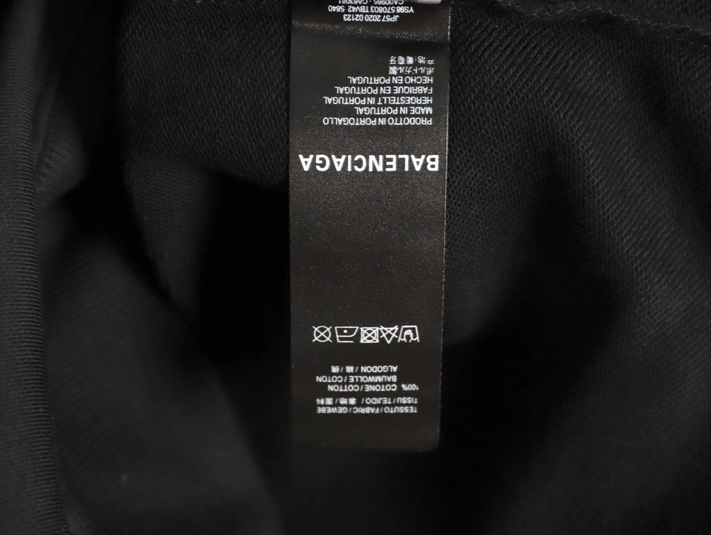 Balenciaga 25FW Color Brushstroke Logo Black Crewneck Sweatshirt