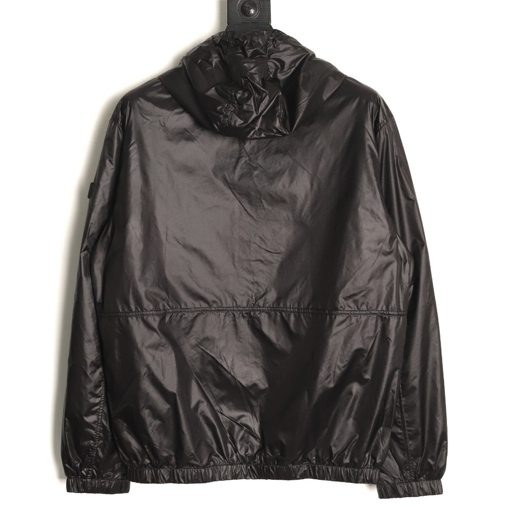 Dior CD Sleeve Badge Black Jacquard Silk Hooded Jacket