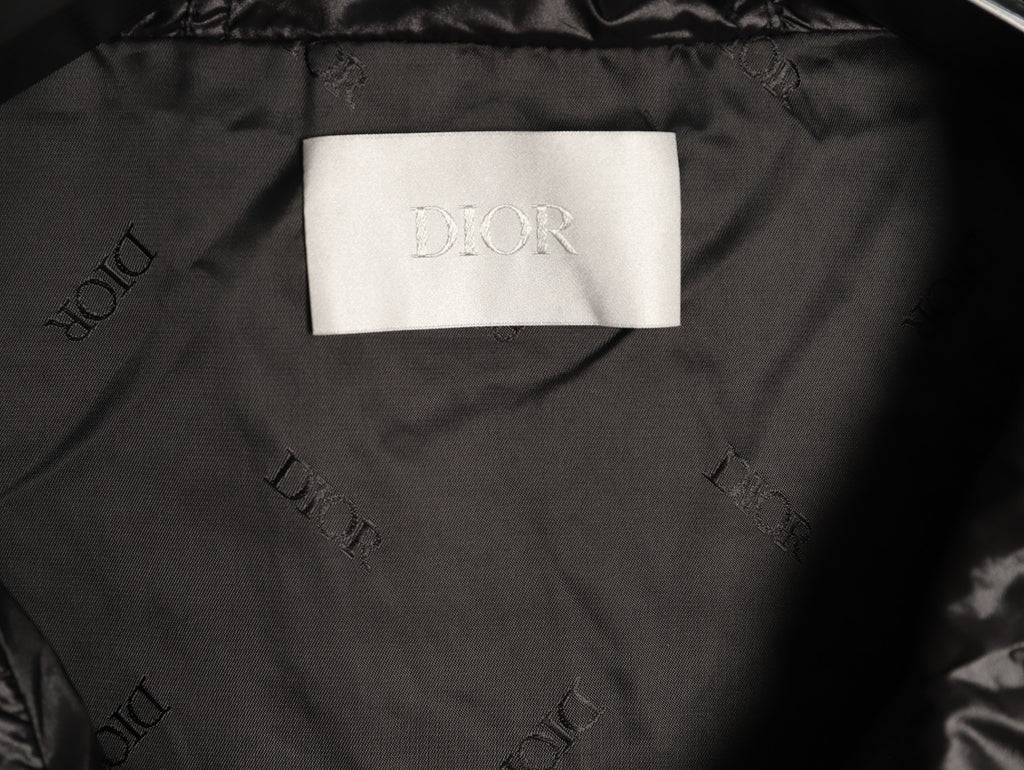 Dior CD Sleeve Badge Black Jacquard Silk Hooded Jacket