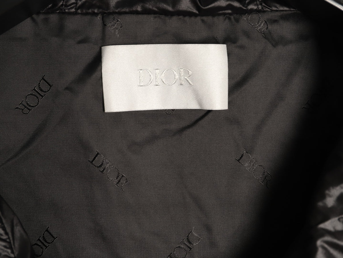Dior CD Sleeve Badge Black Jacquard Silk Hooded Jacket