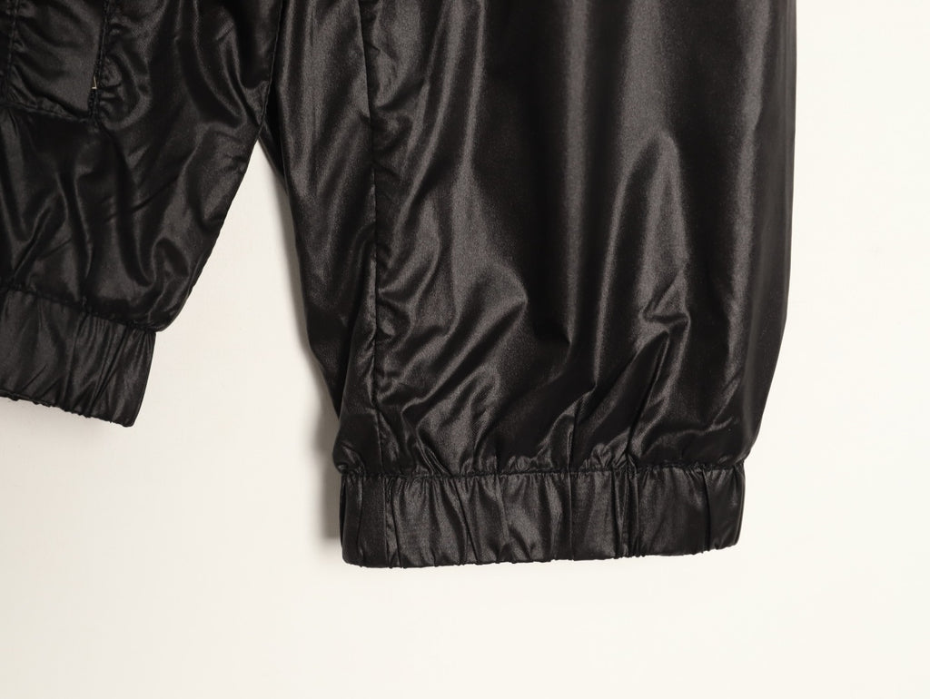 Dior CD Sleeve Badge Black Jacquard Silk Hooded Jacket