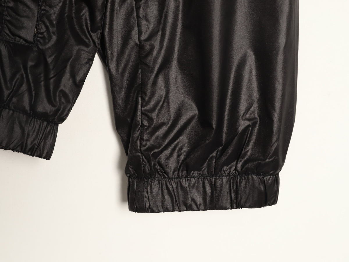 Dior CD Sleeve Badge Black Jacquard Silk Hooded Jacket