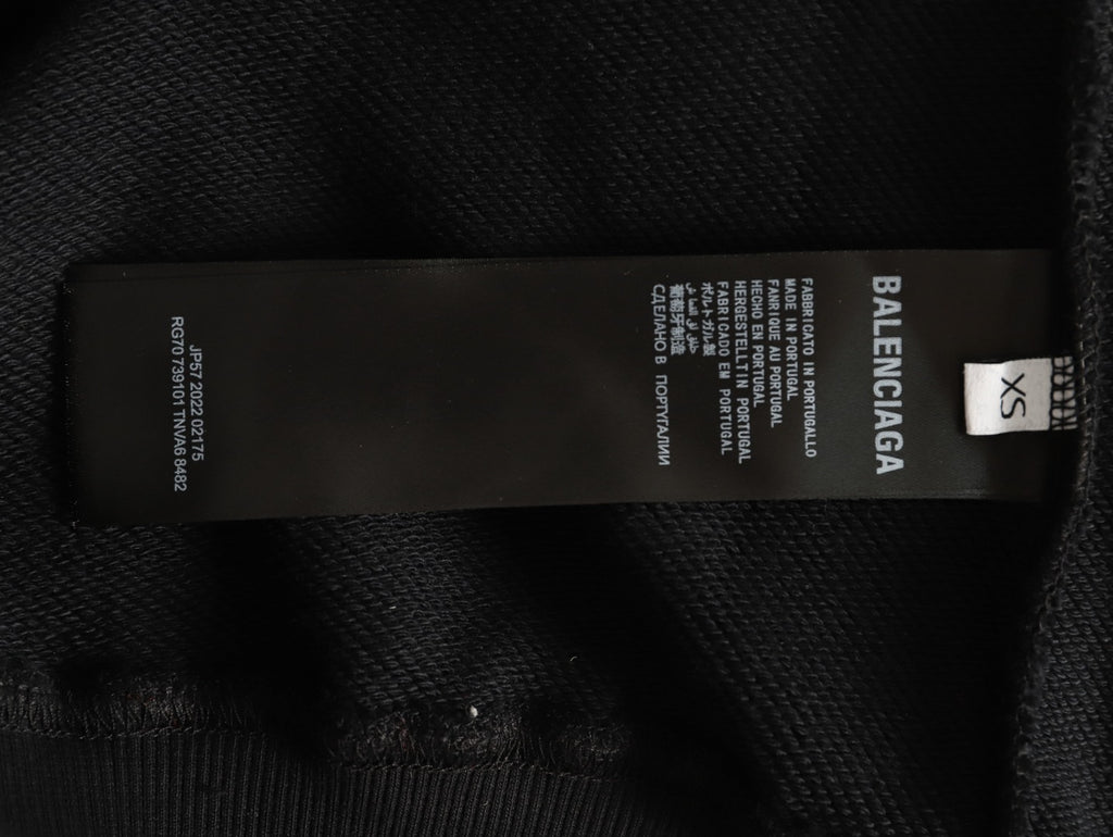 Balenciaga BLCG Pink 3B Melting-Effect Print Black Hoodie