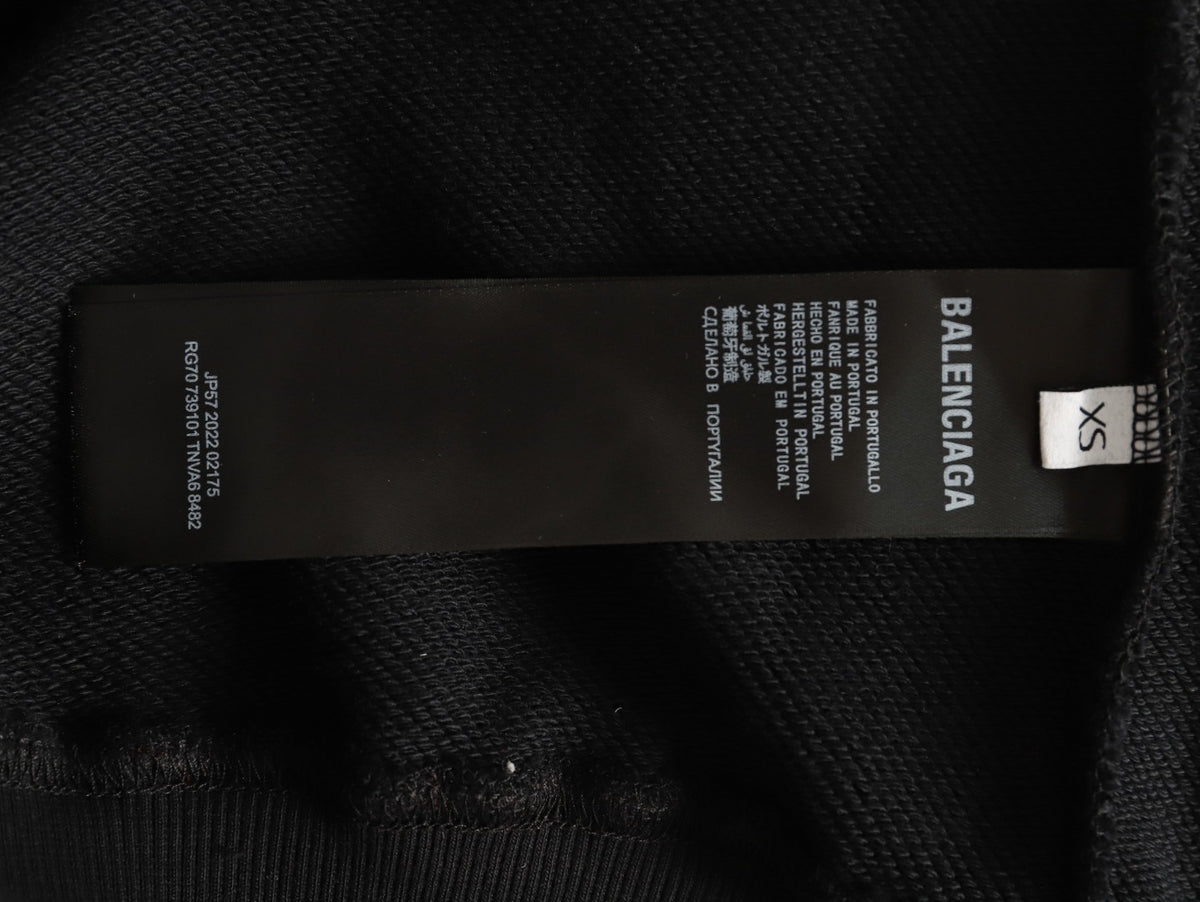 Balenciaga BLCG Pink 3B Melting-Effect Print Black Hoodie