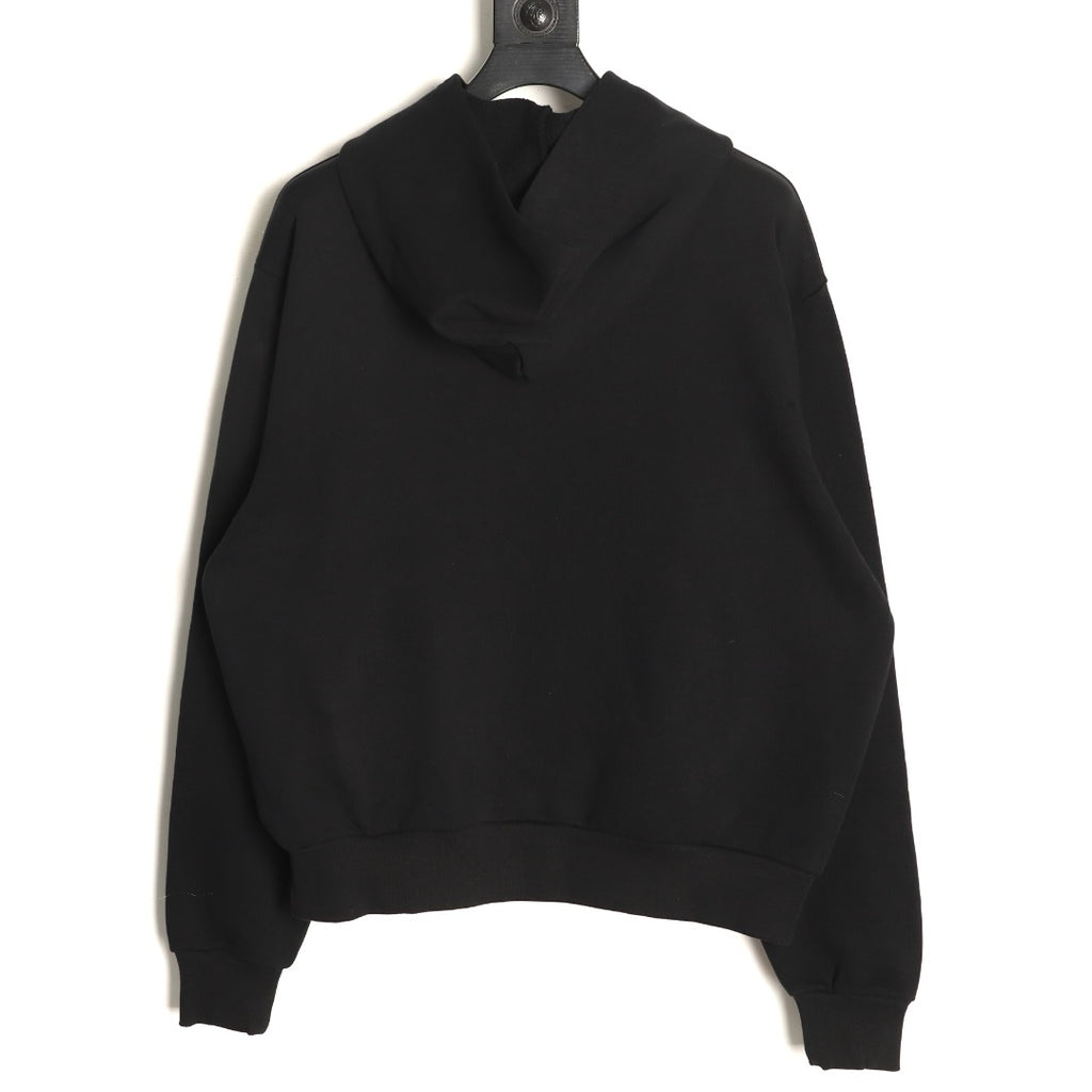 Balenciaga BLCG LOOP Ring Embroidered Black Hoodie