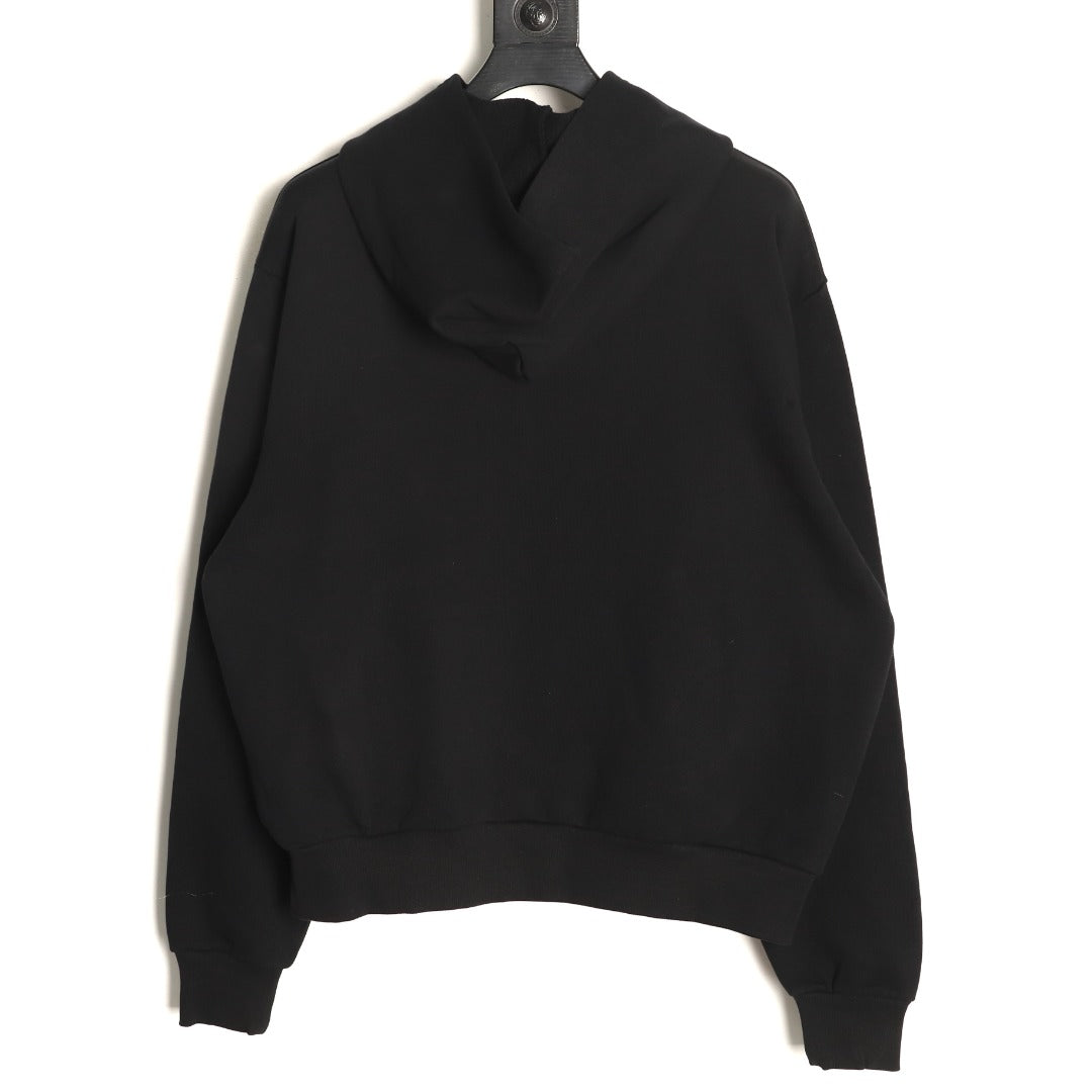 Balenciaga BLCG LOOP Ring Embroidered Black Hoodie