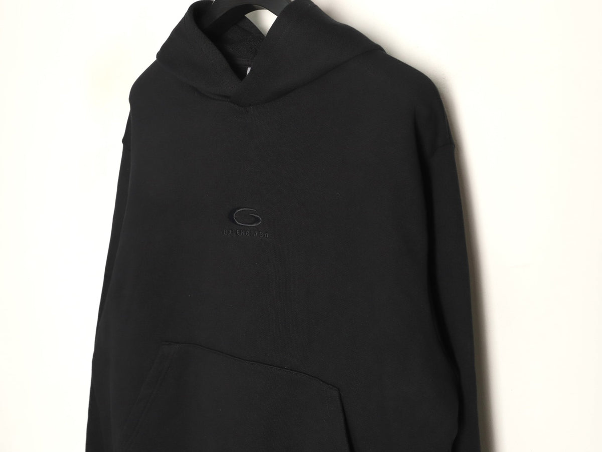 Balenciaga BLCG LOOP Ring Embroidered Black Hoodie