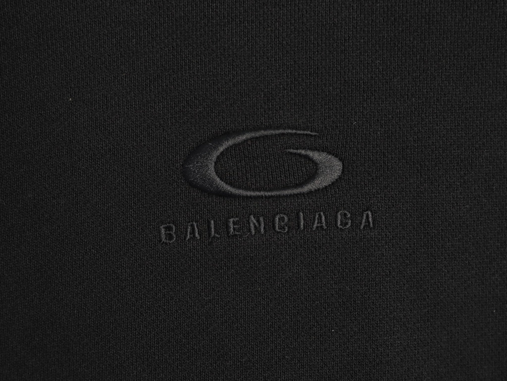 Balenciaga BLCG LOOP Ring Embroidered Black Hoodie
