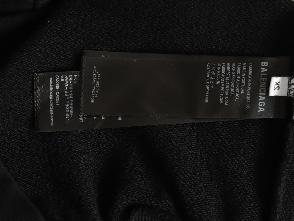 Balenciaga BLCG LOOP Ring Embroidered Black Hoodie