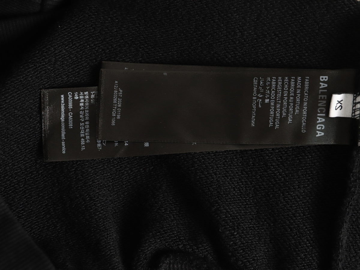 Balenciaga BLCG LOOP Ring Embroidered Black Hoodie