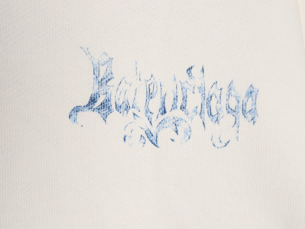 Balenciaga BLCG Sketch Blue Flame Off-White Zip-Up Hoodie