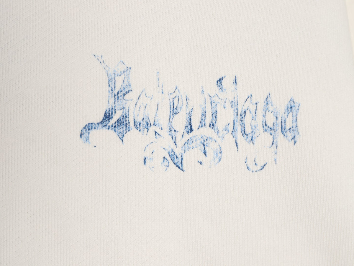 Balenciaga BLCG Sketch Blue Flame Off-White Zip-Up Hoodie