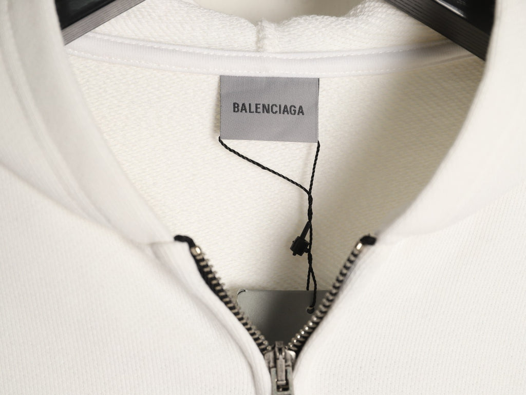 Balenciaga BLCG Sketch Blue Flame Off-White Zip-Up Hoodie
