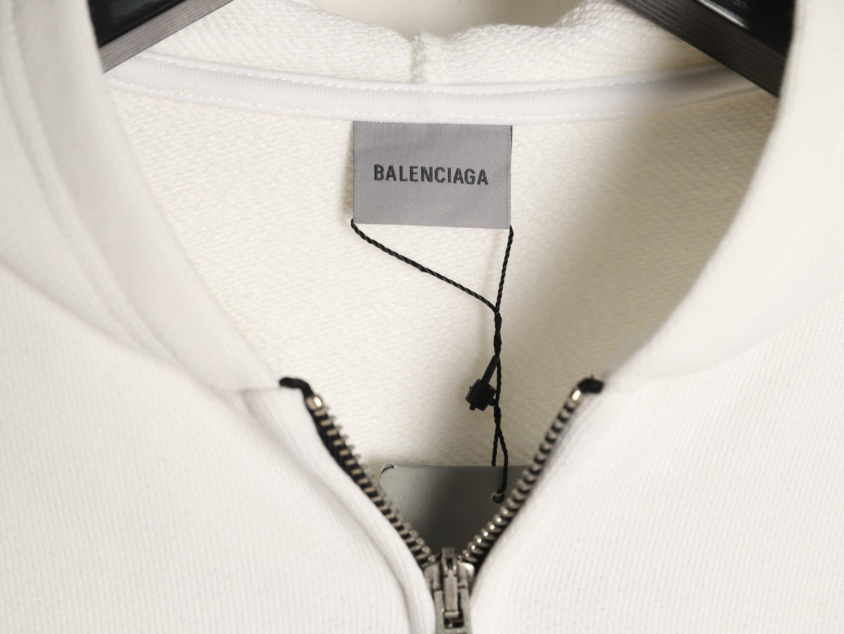 Balenciaga BLCG Sketch Blue Flame Off-White Zip-Up Hoodie