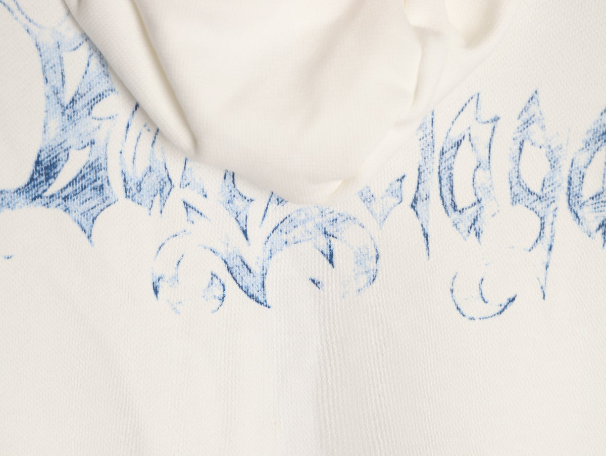 Balenciaga BLCG Sketch Blue Flame Off-White Zip-Up Hoodie